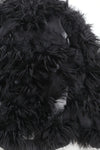 WINDOWSEN patterned faux fur coat 24C004BK black